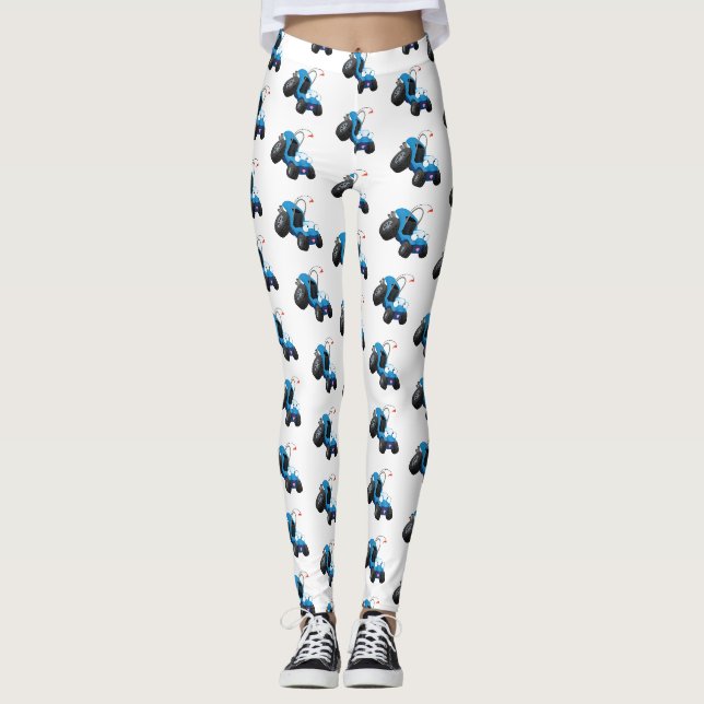 Cute dune buggy off road vehicle cartoon  leggings (Front)