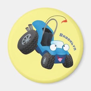 Cute dune buggy off road vehicle cartoon magnet