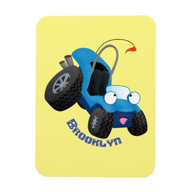 Cute dune buggy off road vehicle cartoon  magnet (Vertical)