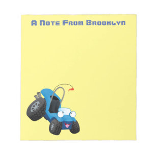 Cute dune buggy off road vehicle cartoon notepad
