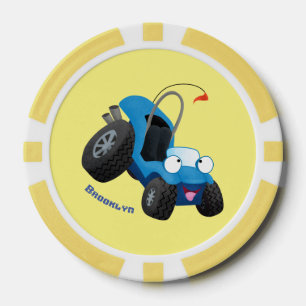 Cute dune buggy off road vehicle cartoon poker chips