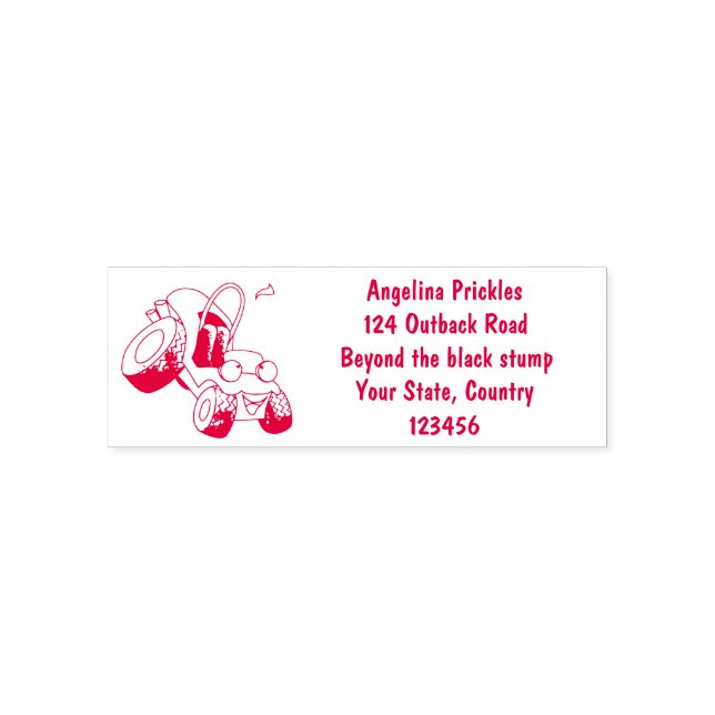 Cute dune buggy off road vehicle cartoon self-inking stamp (Design)