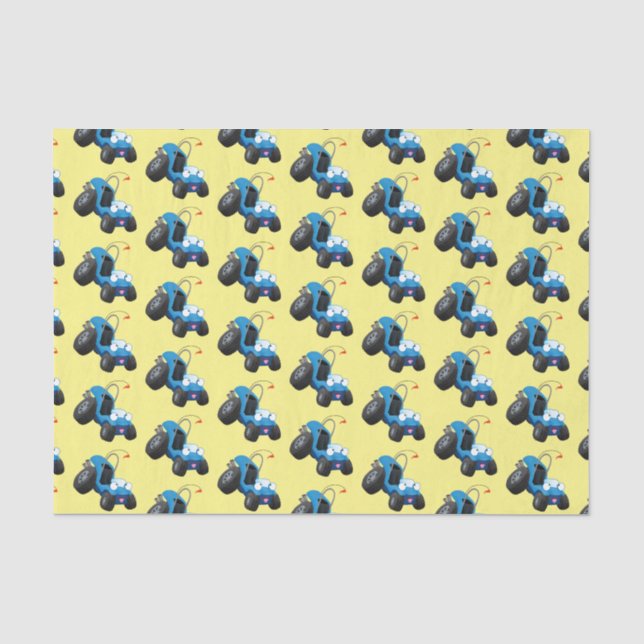 Cute dune buggy off road vehicle cartoon  tissue paper (Front)