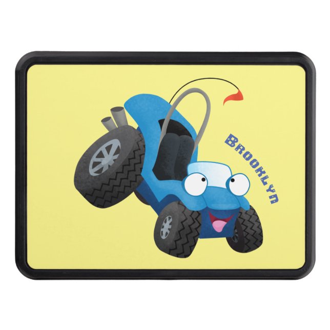 Cute dune buggy off road vehicle cartoon trailer hitch cover (Front)