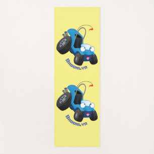 Cute dune buggy off road vehicle cartoon  yoga mat