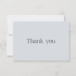 Cute Dusty Blue Typography Swash Thank You Card