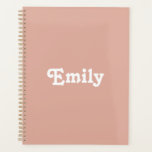 Cute dusty pink custom name text year monogram planner<br><div class="desc">Cute dusty pink custom name text year or monogram personalized agenda,  Planner.
Customizable white text,  dusty pink solid plain background.
You can customize it with your name,  monogram,  initials,  year,  or custom text.</div>