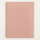 Cute dusty pink polka dot pattern girly elegant planner<br><div class="desc">Cute dusty pink and white polka dots pattern modern elegant stylish girly chic Planner.</div>