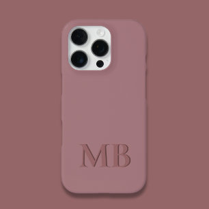 Cute Dusty Rose Girly Initial Monogram Phone Case
