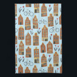 Cute Dutch Houses Amsterdam City Pattern Kitchen Towel<br><div class="desc">Decorate your kitchen with this cool towel. Makes a great housewarming or anniversary gift! You can customize it and add text too. Check my shop for lots more colours and patterns plus matching kitchen stuff! You can always add your own text. Let me know if you'd like something custom made....</div>
