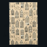 Cute Dutch Houses Amsterdam City Pattern Kitchen Towel<br><div class="desc">Decorate your kitchen with this cool towel. Makes a great housewarming or anniversary gift! 
You can customize it and add text too.
Check my shop for lots more colours and patterns plus matching kitchen stuff!</div>