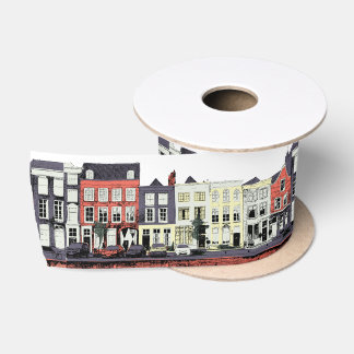 Cute Dutch town houses Satin Ribbon