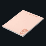 Cute Dutch Tulip Floral Drawing Pink Orange Name Notepad<br><div class="desc">A beautiful botanical floral line art illustration of a simple Dutch tulip in pink and orange,  personalized with name or wording of your choosing.</div>