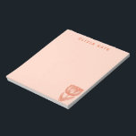 Cute Dutch Tulip Floral Drawing Pink Orange Name Notepad<br><div class="desc">A beautiful botanical floral line art illustration of a simple Dutch tulip in pink and orange,  personalized with name or wording of your choosing.</div>