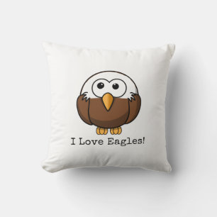 Cute Eagle Cartoon Throw Pillow
