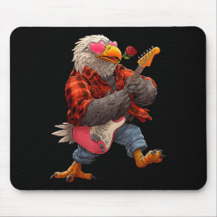 Cute Eagle Playing Guitar Guitarist Animal Valenti Mouse Pad
