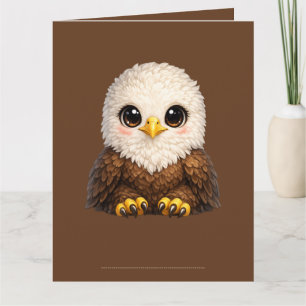 Cute Eagle with Big Eyes Happy Woodland Animal Thank You Card