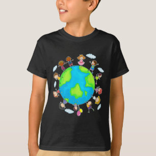 Cute Earth Day 2025 Save Environment Children Arou T-Shirt