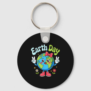 Cute Earth Day 2026 Bow Save The Planet For Girls Keychain