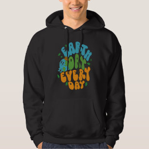Cute Earth Day Every Day Retro Groovy 53rd Anniver Hoodie