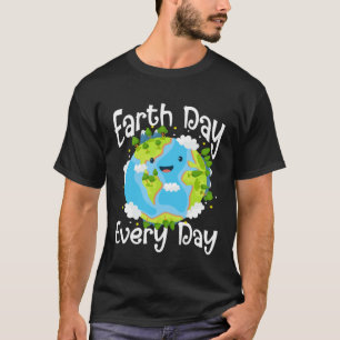 Cute Earth Day Every Day Save Our Planet Green T-Shirt