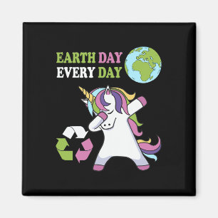 Cute Earth Day Every Day Unicorn Dabbing Unicorns Magnet