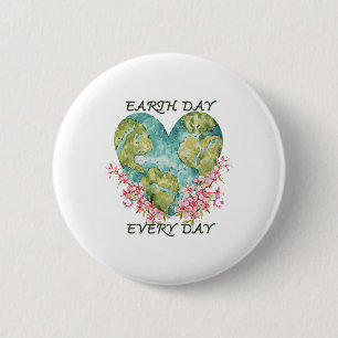 Cute Earth Day Everyday Retro Vintage 1 2 Inch Round Button
