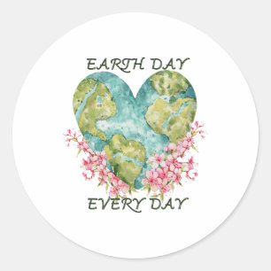 Cute Earth Day Everyday Retro Vintage 1  Classic Round Sticker