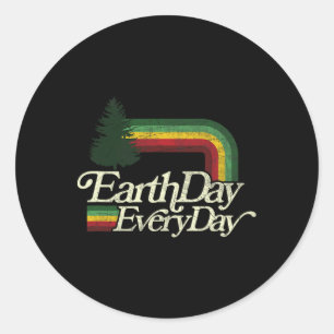Cute Earth Day Everyday Retro Vintage Classic Round Sticker