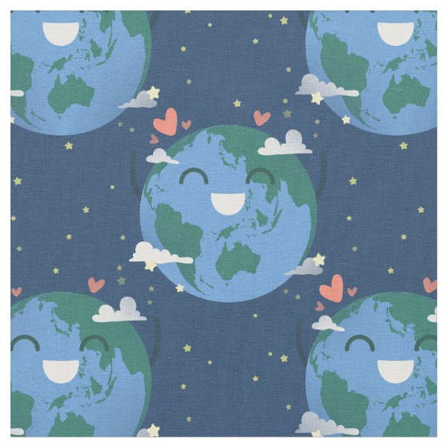 cute Earth Day fabric (Close Up)