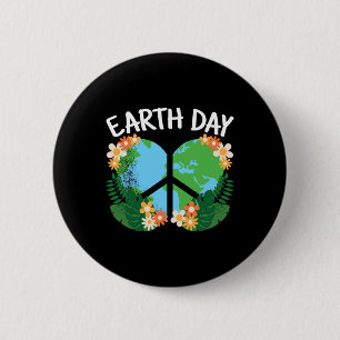 Cute Earth Day Heart Planet Nature Lover Men Women 2 Inch Round Button