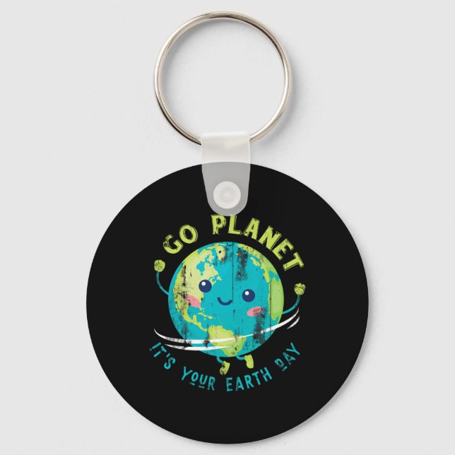Cute Earth Day  Keychain (Front)