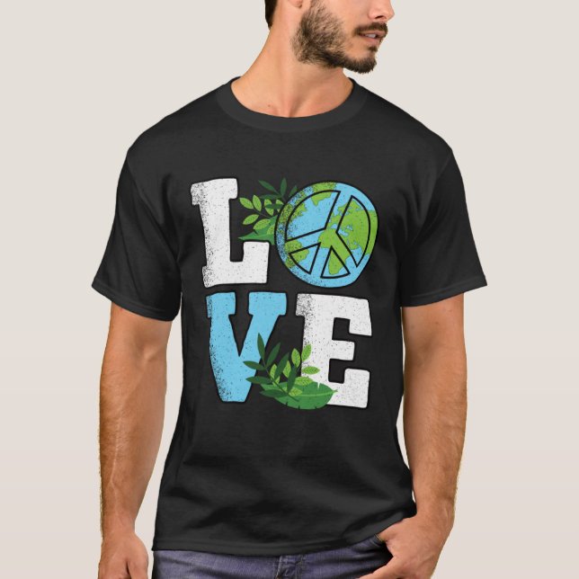 Cute Earth Day Love Planet Nature T-Shirt (Front)