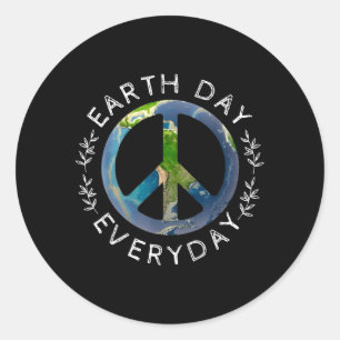 Cute Earth Day Peace Nature Lover Funny Save The Classic Round Sticker