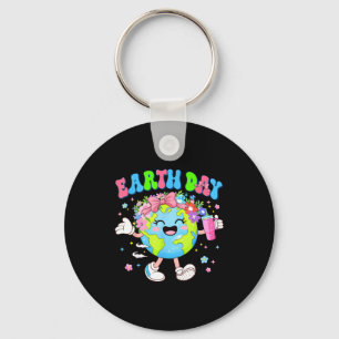 Cute earth day planet coquette environment women keychain