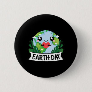 Cute Earth Day Planet Nature Lover Kawaii 2 Inch Round Button