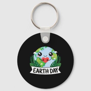 Cute Earth Day Planet Nature Lover Kawaii Keychain