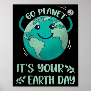 Cute Earth Day Shirt Happy Earth Day 2025 Go Plane Poster