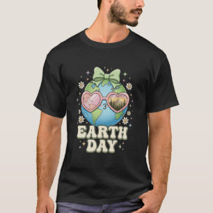 Cute Earth Kawaii Planet Heart Sunglasses Nature T-Shirt