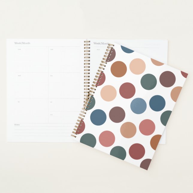 Cute Earth Tones Polka Dots Planner (Display)