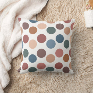 Cute Earth Tones Polka Dots Throw Pillow