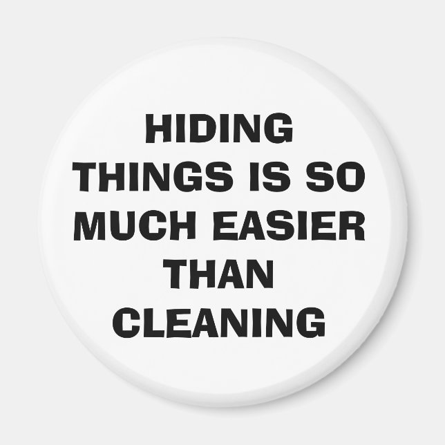 Cute "EASIER THAN CLEANING" Fridge Magnet (Front)
