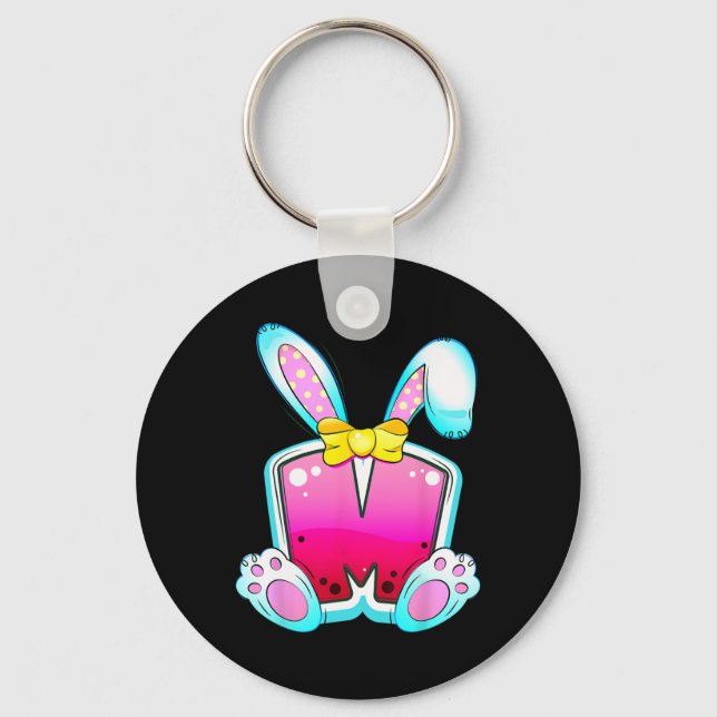 Cute Easter Alphabet Letter M Initial Coquette Eas Keychain (Front)