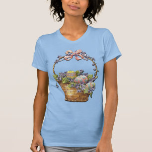 Cute Easter Basket on Blue T Shirt
