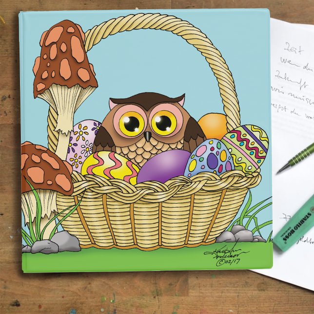 Cute Easter Basket Owl Binder (Creator Uploaded)