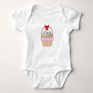 Cute Easter Basket & Pastel Easter Eggs Baby Bodysuit