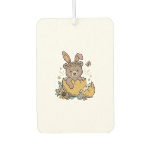 Cute Easter Bear in Cracked Egg Vintage Vector_1 Air Freshener