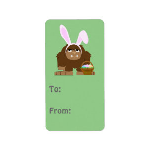 Cute Easter Bigfoot Label