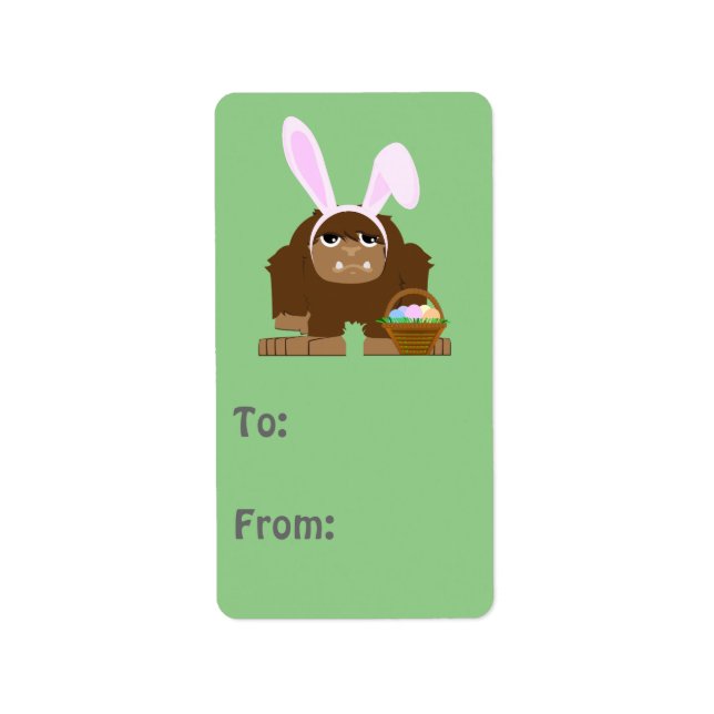 Cute Easter Bigfoot Label (Front)