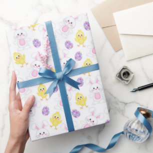 Cute Easter Bunnies and Chicks   Easter  Wrapping Paper